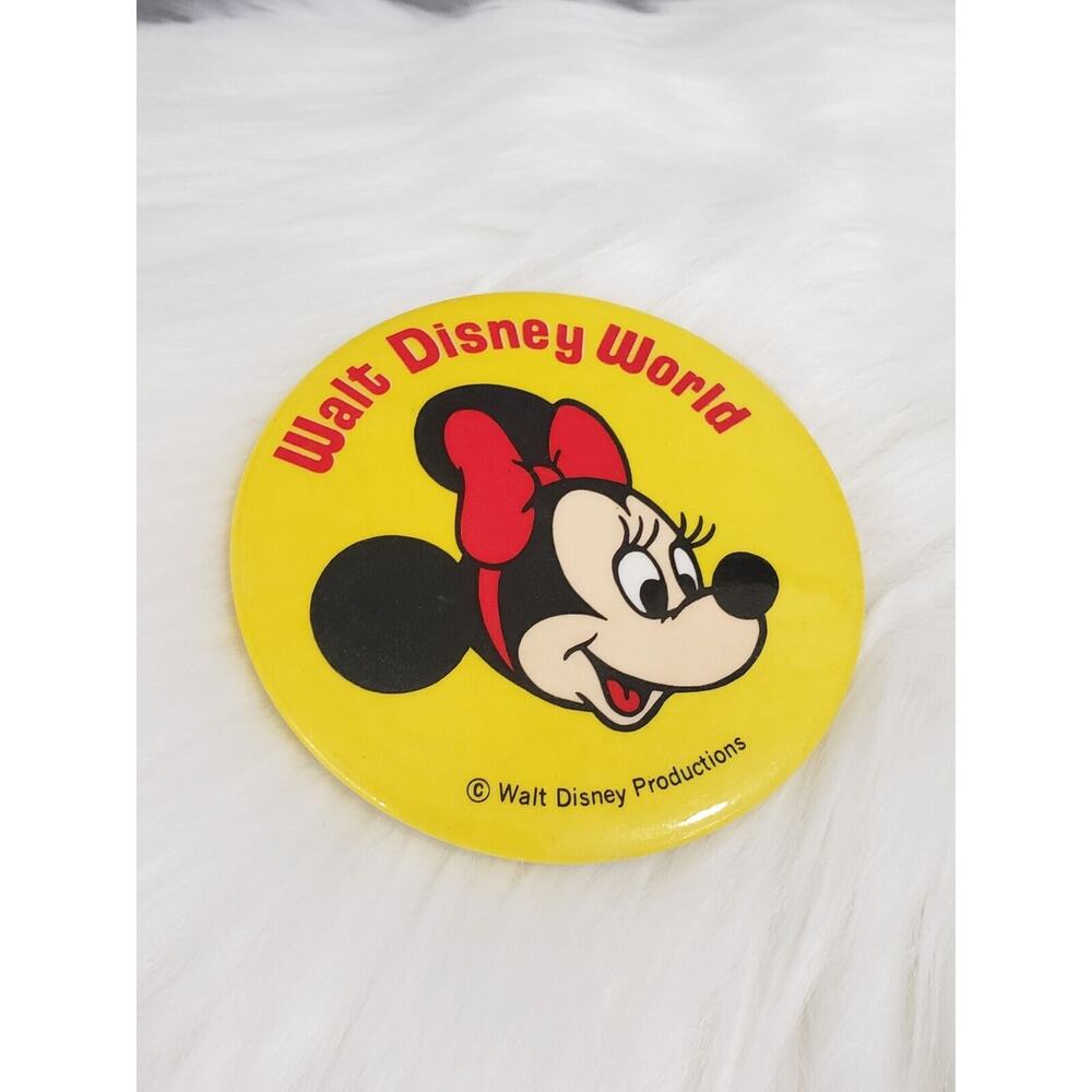 Vintage Walt Disney World Mini Mouse pin‎ button 3"